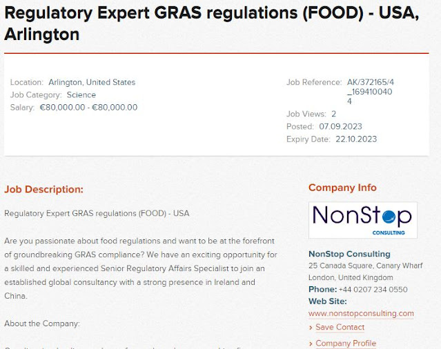 Regulatory Expert GRAS regulations (FOOD) jobs - USA, Arlington Apply Online