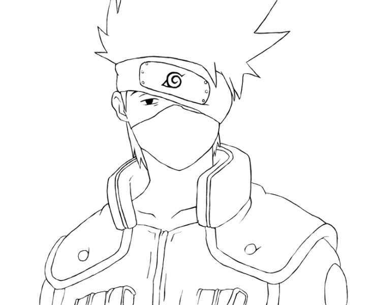  Sketsa  gambar animasi  naruto  untuk diwarnai Guru Kakashi