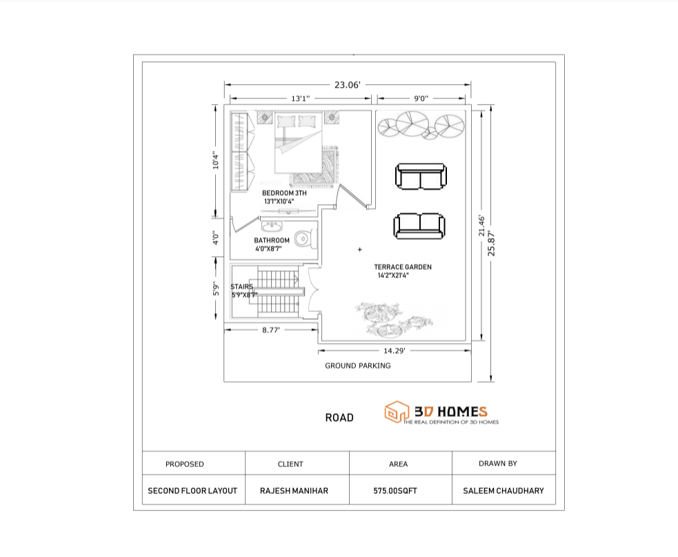 3D Home Design | 23 x 25 House Plan | 3bhk Home design | Interior Design | Complete Details.