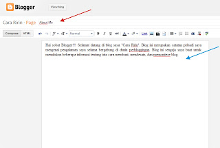 Cara Membuat Halaman Tentang Saya di Blog