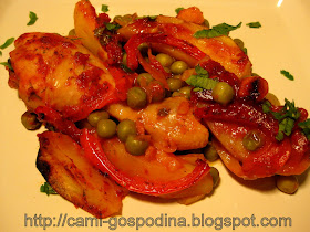 pui pe pat de legume