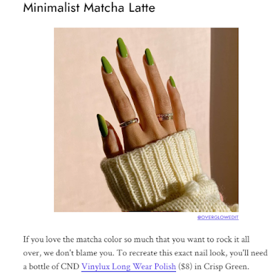 Tren minimalis dalam desain nail art matcha.
