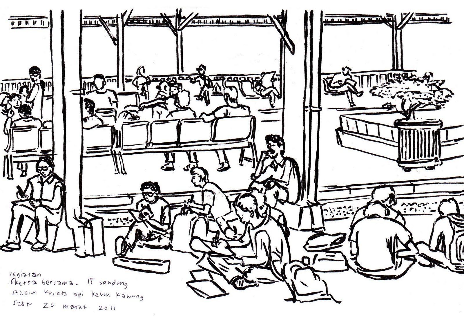 Indonesia s Sketchers sket stasiun kereta api bandung 