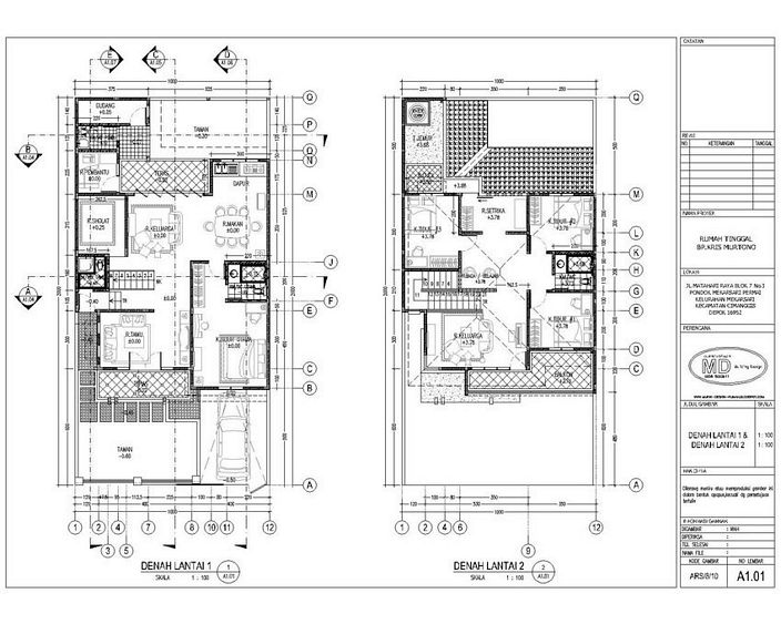 denah rumah minimalis 2 lantai type 36 yang bagus