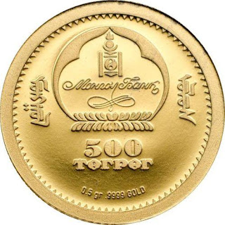 Mongolia 500 Togrog Gold Coin