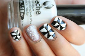 Black & White Triangle Nails by Polish Pals