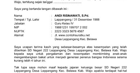 DOWNLOAD FILE CONTOH REDAKSI SURAT PENGUNDURAN DIRI DARI 