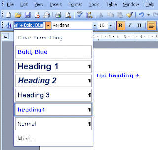 cách làm mục lục tự đông word 2007