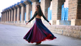 Sony Charishta in Black and Red Color Netted Gown