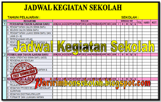 FORMAT JADWAL KEGIATAN SEKOLAH LENGKAP