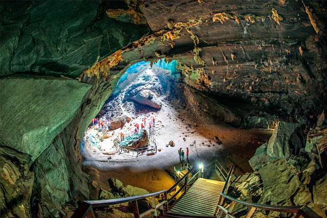 Inside the largest cave in Thailand