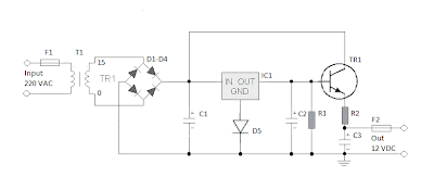 Circuit of adapter 12 volt