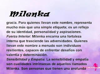 ▷ Significado del nombre Milenka