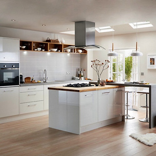 white kitchen design with island 2020