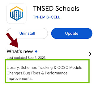 TNSED schools App New Version - 0.0.81 Updated on September 05, 2023