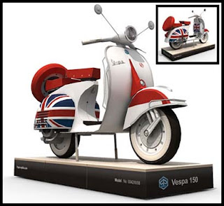 Vespa Scooter Papercraft