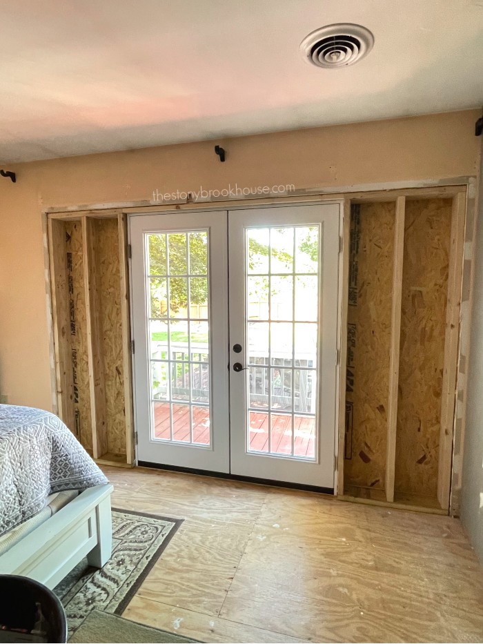 Patio doors and side panels from the inside