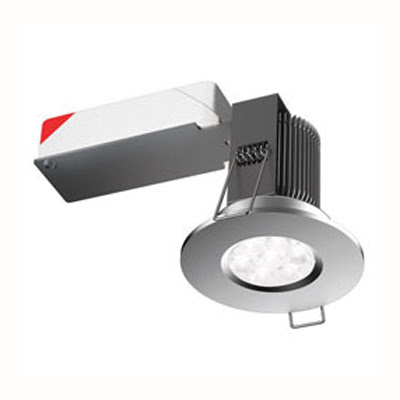 The Aurora FRL903S3 Fire Rated 9W IP65 LED downlight, fire protection shower light