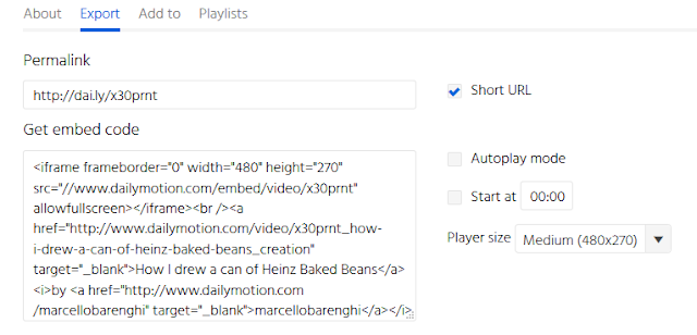 Dailymotion Export Settings