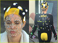 Angelina Jolie wearing motion-capture captors