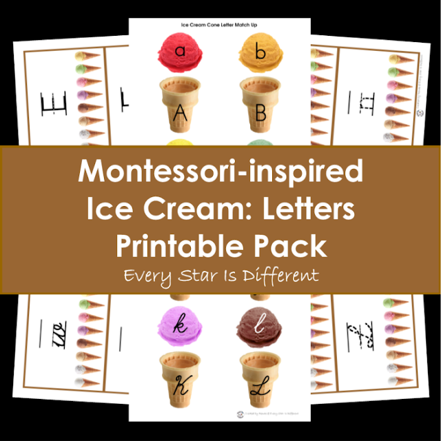 Montessori-inspired Ice Cream: Letters Printable Pack