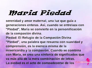 ▷ Significado del nombre Maria Piedad