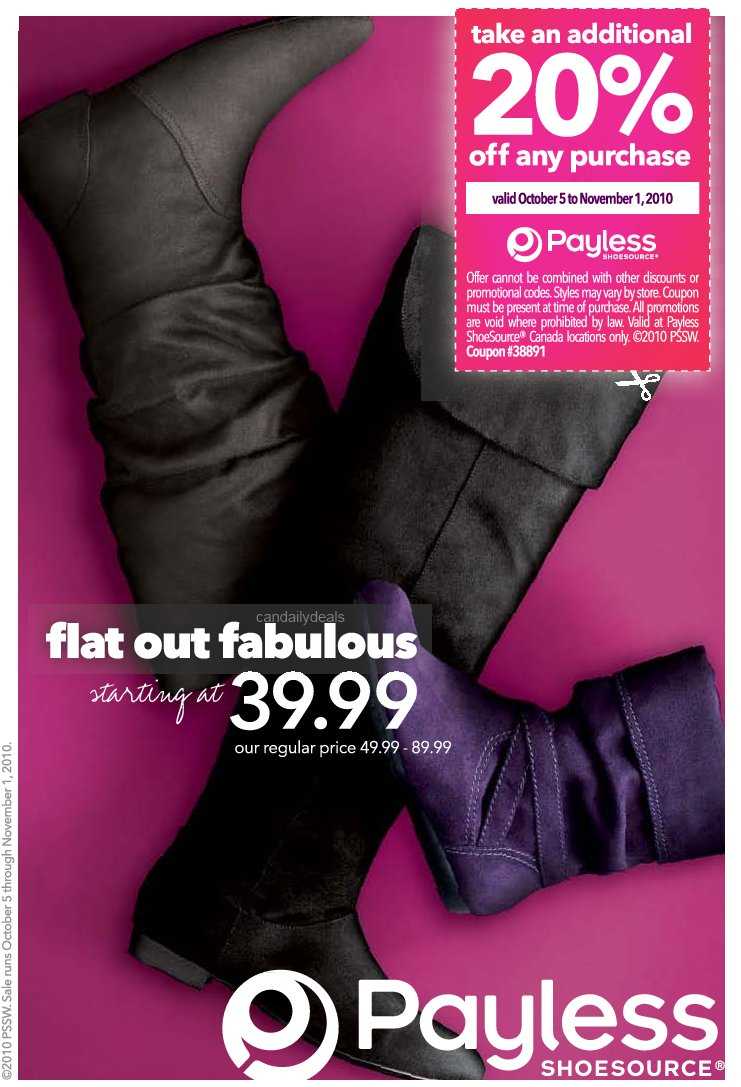 ... Payless Shoes Canada: Take 20% Off Printable Coupon (Valid Oct 5- Nov