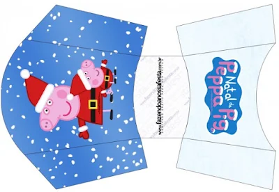 Peppa Pig in Christmas,  Free Printable Fries Box. 