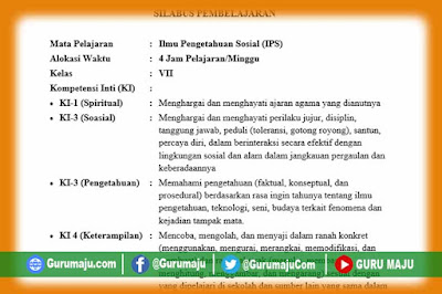 rekan guru download dengan gampang  melalui tautan yang telah Admin bagikan dibagian bawah a ✔ Silabus IPS Kelas 7 Kurikulum 2013 Revisi Terbaru