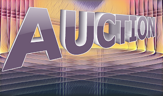 Auction 3d text Abstract Background Gold Purple