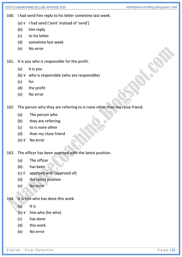 ecat-english-error-detection-mcqs-for-engineering-college-entry-test