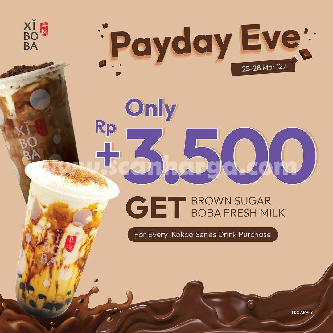 Promo XIBOBA Payday Eve Tambah +Rp. 3500 Gratis Brown Sugar Boba Fresh Milk