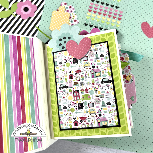 Friend scrapbook album page with rainbow colors and flowers