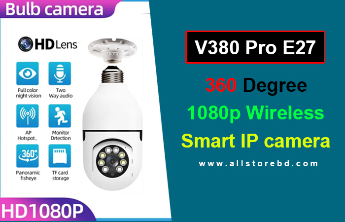 V380 PRO E27 360 Degree 1080P Wireless Home Security IP Camera