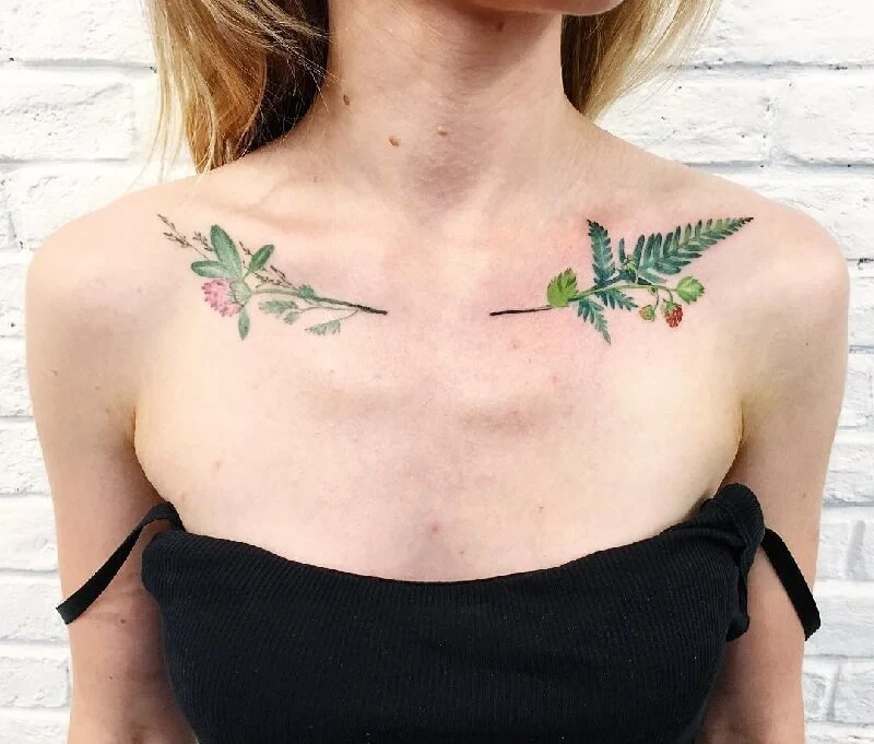 Tatuajes para chicas en la clavícula