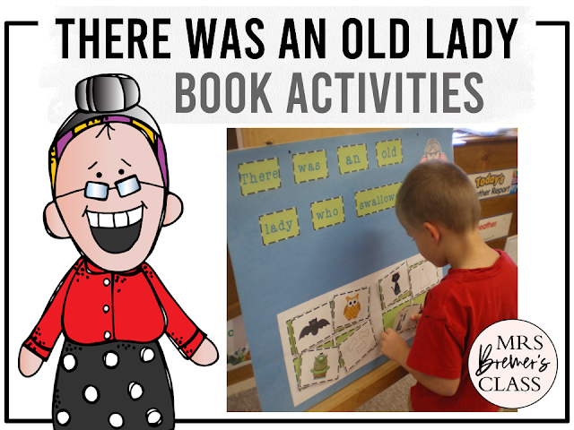 There Was an Old Lady Who Swallowed literacy activities and reading printables for every book in the series by Lucille Colandro for Kindergarten and First Grade