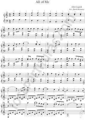   Partitura de Piano Fácil de All of Me de John Legend Easy Sheet Music for Piano Beginners All of Me Music score
