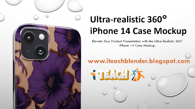 Ultra-Realistic 360 iPhone 14 Case Mockup.