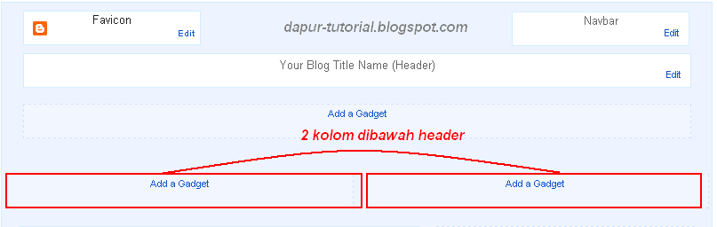 Cara Membuat  Menambahkan 2 Kolom Dibawah Header di Blog 