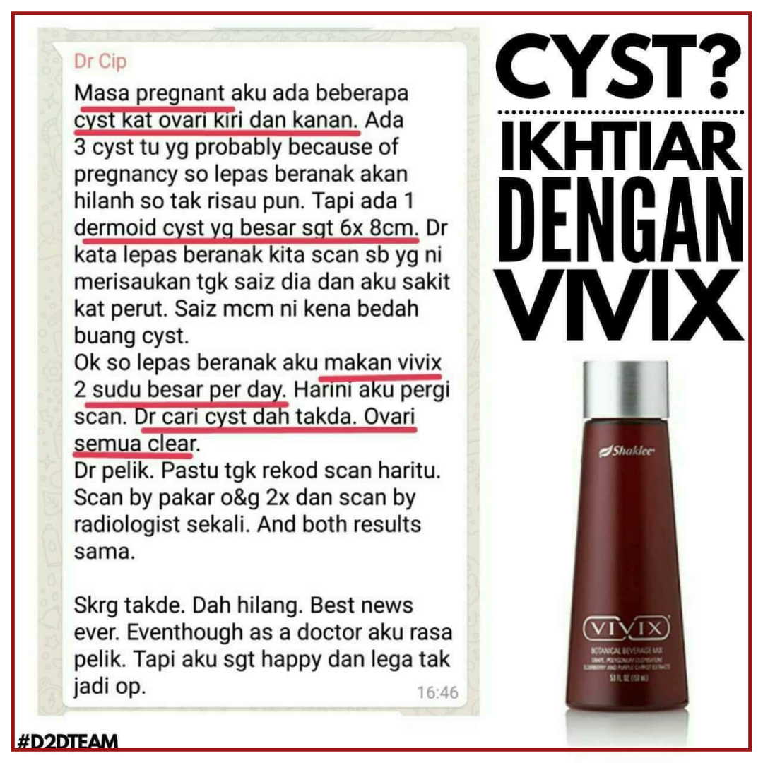 Testimoni set cyst shaklee