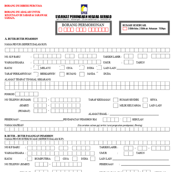 Permohonan dan Borang RMR1M Sabah Sarawak