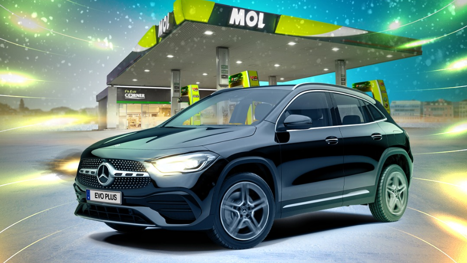 Concurs MOL Romania - Alimenteaza si castiga cu MOL EVO SUPER premii - 1 masina Mercedes-Benz GLA 180, 36 carduri de carburant x 5000 lei - 2023