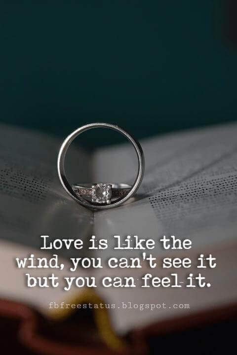 Cute Valentines Day Quotes, Love is like the wind, you can't see it but you can feel it.