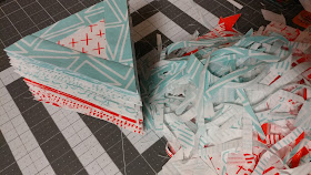 Rough Around the Edges equilateral triangle quilt by Slice of Pi Quilts