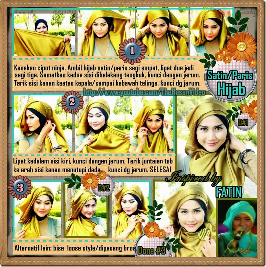 21 Gambar Terbaru Tutorial Hijab Indonesia Pesta Kain Satin 2017 Tutorial