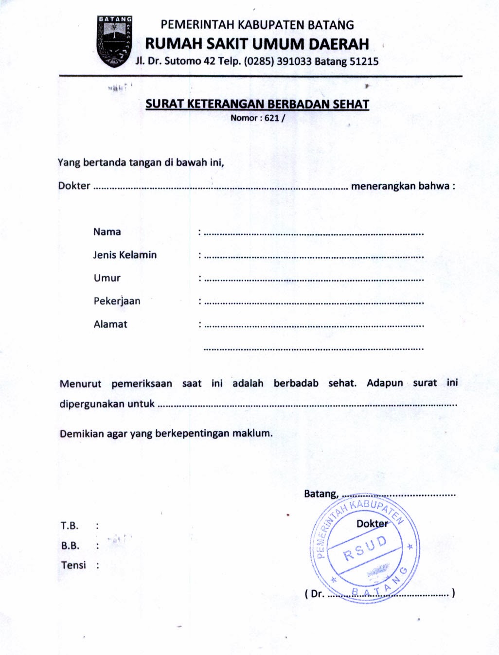 Contoh Surat Dokter Klinik Tangerang Nusagates