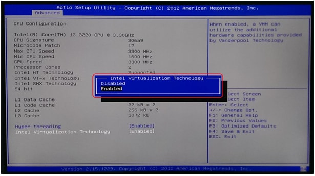 Cara Mengaktifkan / Enable Virtualization Technology