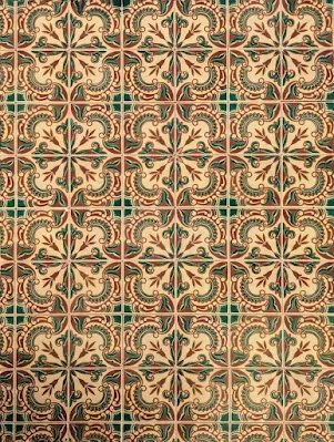 Close up of a Portuguese tile pattern in Aveiro