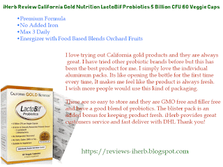 iHerb Review California Gold Nutrition LactoBif Probiotics 5 Billion CFU 60 Veggie Caps