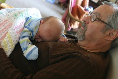 Sleeping on Grandad's chest